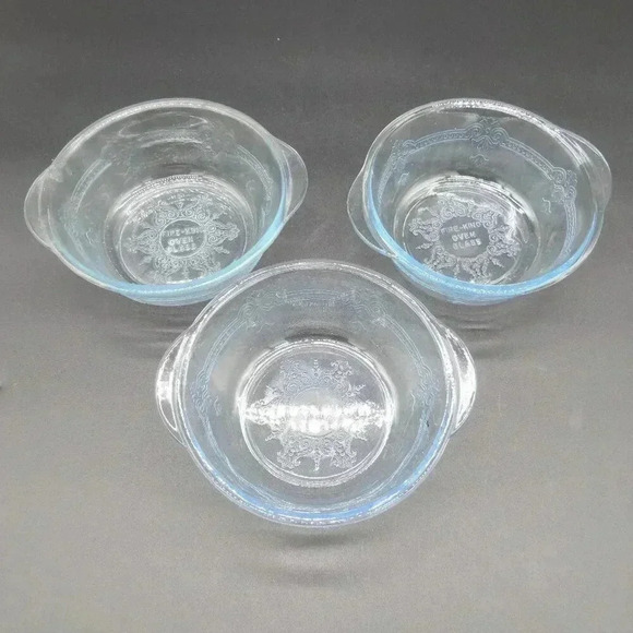 Vintage Fire King Sapphire Blue Philibe Dishware Set of 3 - Picture 1 of 7